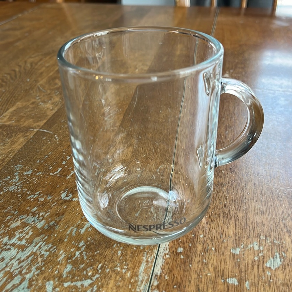 NESPRESSO CLEAR GLASS COFFEE MUG